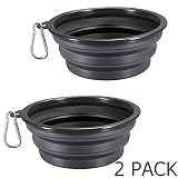 COMSUN Collapsible Dog Bowls, 2-Pack Foldable Expandable Cup Dish for Pet Cat Hiking Food Water Feeding Dog Travel Bowl
