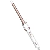 Conair Double Ceramic ½-Inch Curling Iron, ½-Inch Barrel Creates Spiral Curls, Hair Curler for Use on Short to Medium Hair, White/Rose Gold