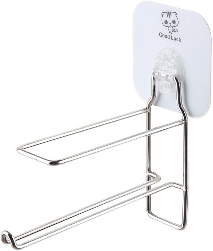 Indoor/Outdoor Hanger Holder Wall Mounted Stainless Steel Clothes Hanger Stacker Home Storage Organizer Space Saving, Sticky Wall, No Need Nails (1)