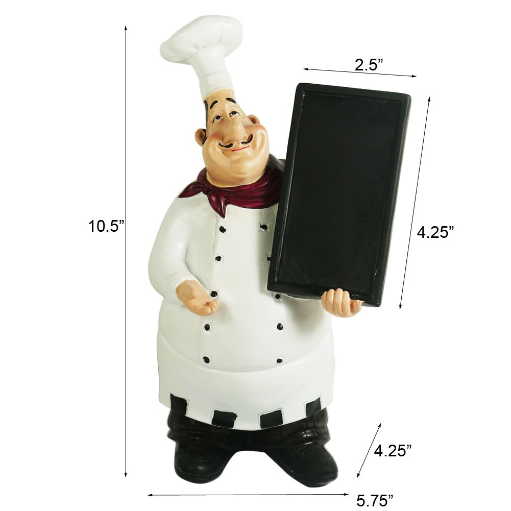 KiaoTime 98915HB Italian Chef Figurines Kitchen Decor with Chef