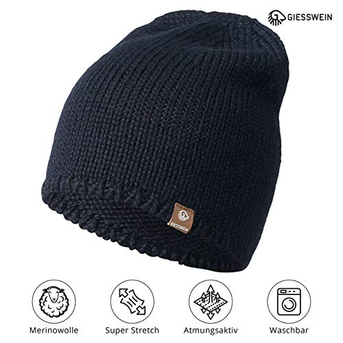 GIESSWEIN-Strickmuetze-Hohe-Munde-Unisex-High-Beanie-mit-Merinowolle-Leichte-Muetze-fuer-Damen-Herren-Haube-fuer-Herbst-Winter-Wool-Cap