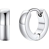 FaithHeart Stainless Steel Black/Silver/Gold Hoop Earrings for Men - Hypoallergenic Small Huggie Hoop Earrings Lightweight Sleeper Earrings Waterproof Cartilage Piercing Jewelry Gift 7-16mm