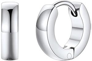 FaithHeart Stainless Steel Black/Silver/Gold Hoop Earrings for Men - Hypoallergenic Small Huggie Hoop Earrings Lightweight Sleeper Earrings Waterproof Cartilage Piercing Jewelry Gift 7-16mm