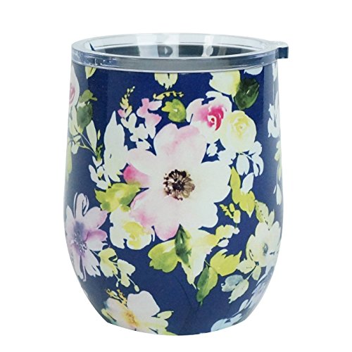 Picket Fence Stemless Wine Glass with Lid Charleston Mary Square