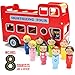 Wooden Wheels Double-Decker Red Tour Bus with 8 Tourists by Imagination Generation