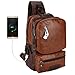 VICUNA POLO Men Sling Backpack External USB Charge Men Crossbody Bag Large Capacity Casual Travel Man Bag(brown)