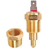 Electric Cooling Fan Thermostat Switch with 3/8" Pipe Thread, 185 to 175 Degree Fan Thermostat Temperature Switch, Automotive Engine Radiator Temp Sensor Switch for 10" 12" 14" 16" Fan