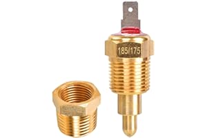 LAINLOY Electric Cooling Fan Thermostat Switch with 3/8" Pipe Thread, 185 to 175 Degree Fan Thermostat Temperature Switch, Automotive Engine Radiator Temp Sensor Switch for 10" 12" 14" 16" Fan