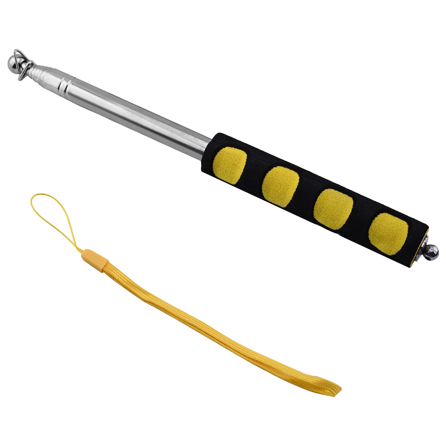 Othmro 1.6M Bold Telescopic Handheld Flagpoles Stainless steel sponge Telescopic Guide Flag Pole Teaching Pointer for Tour Guides and Teachers Red Silver 1pcs