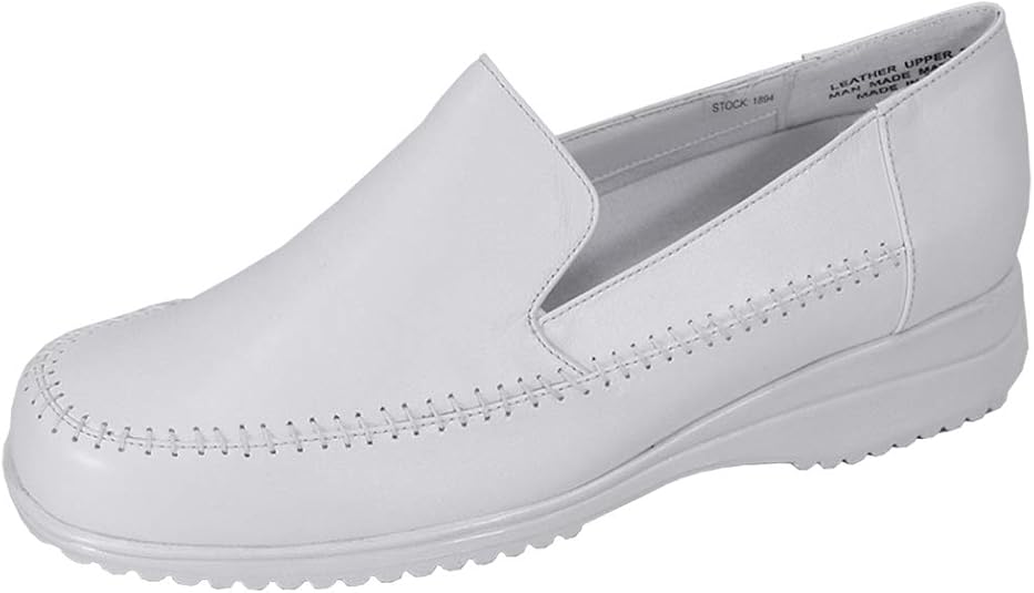 Amazon.com | 24 Hour Comfort Cayla Women's Wide Width Cushioned Leather Loafers | Loafers & Slip-Ons