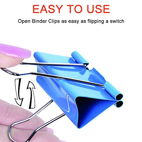 Clips,Large Binder Clips 2 inch Black | Jumbo Paper Clips Assorted Colors Large Paper Clips | Paper Clamps Large | Big Binder Clamps Extra Large for Office Supplies,School and Home Supplies(24 Pack) - Thumbnail 2