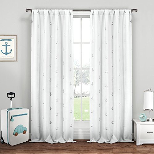 Mettalic anchor pole top window curtain pair panel insulated drap…