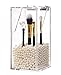 PuTwo Makeup Brush Holder Dustproof Acrylic Storage Box Makeup Organizer, White Pearl, Small, 37.39 Ounce