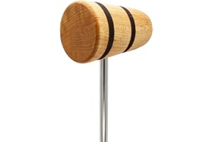 Low Boy Wood Bass Drum Beater - Versatile Mid-Weight Bass Drum Beater with Durable Wood Surface & Aerospace-Grade Steel Rods