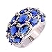Psiroy Women's 925 Sterling Silver 7.75cttw Sapphire Quartz Filled Ring