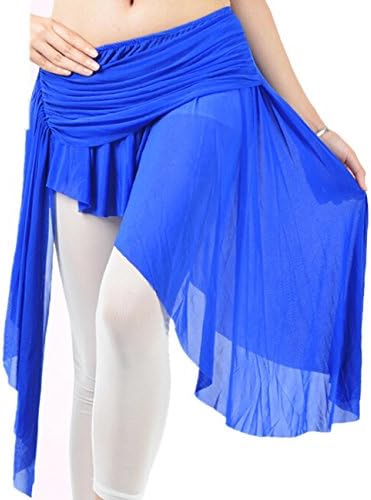 Irregular Triangle Belly Dance Dancing Hip Scarf Wrap Costumes Ruffles Mesh Indian Dancing Belt , blue