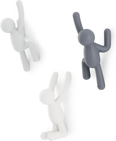 Umbra Buddy Wall Hooks Set of 3 Grey Coat Hangers Accessories