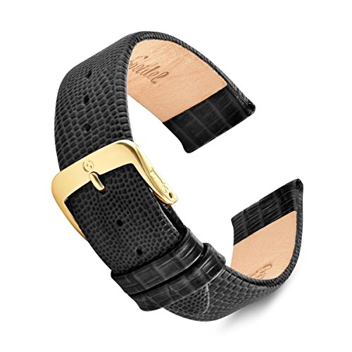 Speidel genuine leather watch band 16mm-black gator liz…