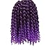 3pcs/pack Kinky Curl 8 Inch Afro Kinky Twist Hair Purple Soft Synthetic Crochet Braiding Hair Extention (Tpurple)