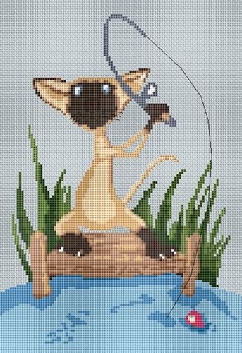 Siamese Cat Caricature Cross Stitch Kit