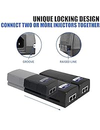 BV Tech bv i100gl Single Port 15.4 watt Inyector Gigabit, 802.3 af Power over Ethernet (Negro)