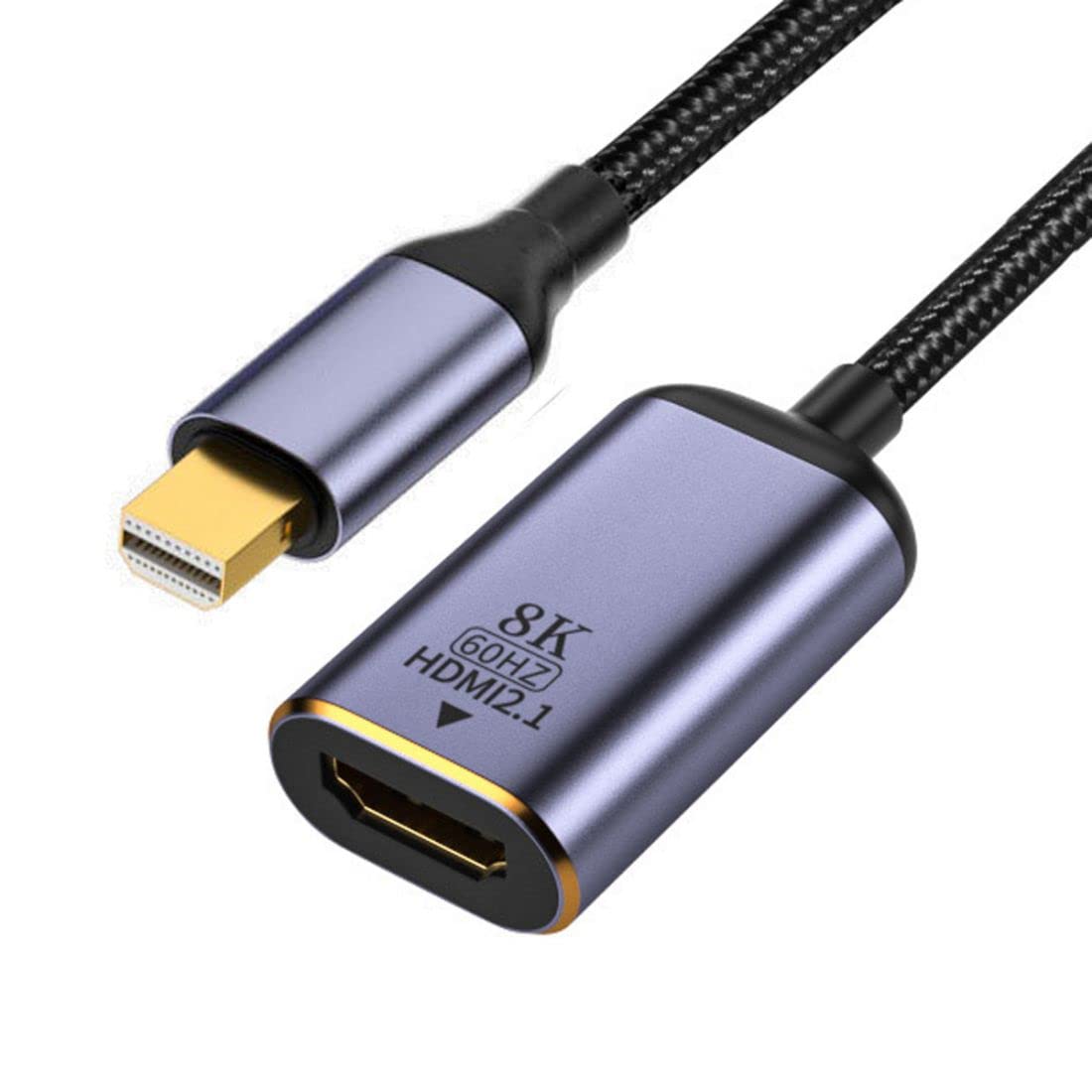 CY Mini DisplayPort to HDMI Adapter,Mini DP DisplayPort 1.4 Source Male to HDMI 2.0 Female Display 8K 60hz UHD 4K Monitor Adapter Cable