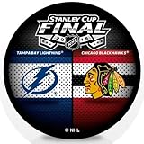 2015 NHL Stanley Cup Dueling Hockey Puck Chicago Blackhawks vs. Tampa Bay Lightning (Sherwood)