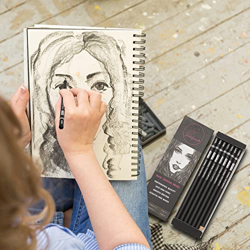 GETHPEN Professional Charcoal Pencils Drawing Set 7 Pieces Super Soft