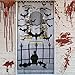 OurWarm 2 Pieces Halloween Window Curtains Black Lace Halloween Indoor Decoration, Scary Horror Bats Pumpkin Curtains 40 x 80 inch