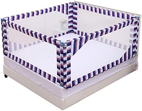 QREDIAN Baby Playpen Baby anti-fall bed guardrail baffle newborn infant child prevention big bed fence baffle Strong And Durable/Made From Non-To (color : Two-sided fence, Size : 150×200cm)
