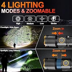 Sogdeco Rechargeable Flashlights High Lumens, Super