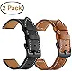BIGTANG Vivoactive 3 Watch Band, 20mm Quick Release Genuine Leather Watch Strap for Garmin Vivoactive 3/ Forerunner 645 Music/Samsung Galaxy 42mm Smart Watch â€“ Black