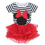 LittleSpring Little Girls' Striped Clothing Sets Cartoon Size 12M