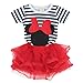 LittleSpring Little Girls' Skirt Set Striped Cartoon Size 12M Red