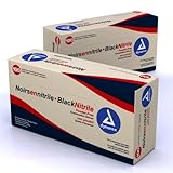 Dynarex Black Nitrile Exam Gloves, Heavy-Duty, Powder Free, Medium, Case/10 Boxes
