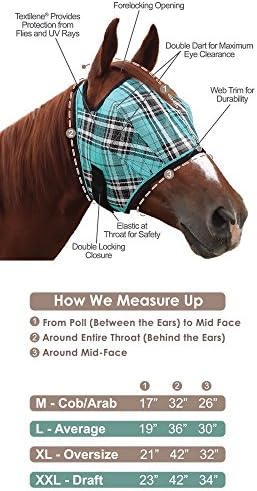 Kensington KPP Fly Mask with Fleece Trim, Plum Ice Plaid, Medium