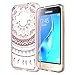 Galaxy J1 2016/Luna/Amp 2/Express 3 Clear Case with HD Screen Protector,AnoKe [Scratch Resistant] Catcher Mandala Flower Cute Grils Ultra Slim Acrylic TPU Hybrid For J1 J120M TM CH Rose Gold