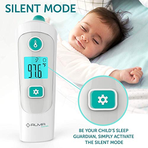 Alma Baby thermometer - Forehead and Ear Thermometer for Fever - Medical Digital Infrared Thermometer Best for Kids, Adults, and Toddler - Thermometers with Fever Indication - Thumbnail 7