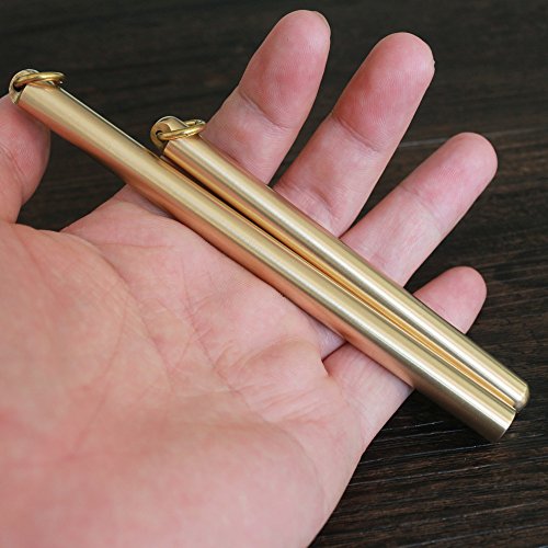 CKLT Brass Copper Ring Pen Contains 10 Refill High-End Leather Gift Box Gel Pen Artware Roller Pen Signature Pen (short)
