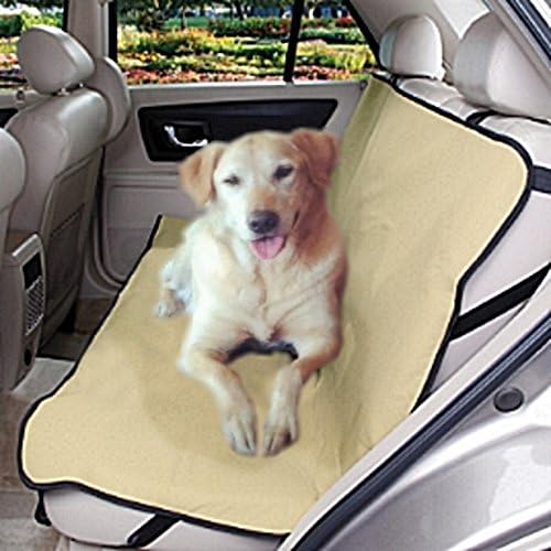 eConsumersUSA Tan Khaki Fabric Car Automobile Seat Cover for Small, Medium, Large, and Extra Large Dogs and Pets (58''x42'' Back Seat Cover)