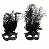 Black Masquerade Feather Mask