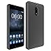 Nokia 6 Case, MicroP [Drop Protection] Slim Fit TPU Grip Bumper Clear Hard Plastic Backplate [Transparent] Hybrid Phone Case for Nokia 6 (Black)