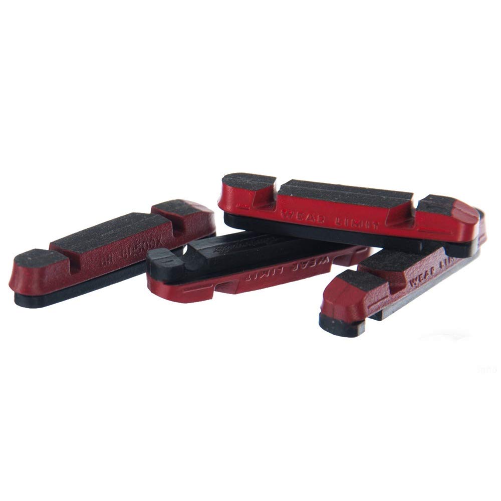 Campagnolo Carbon Brake Pad Inserts, Shimano Fit (2 Pairs), Red