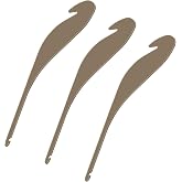 Solsew 3 Pcs Double Ended Threading Hook Plastic Loom Hook Tool for Sweater Scarf Tapestry Knitted Crafts