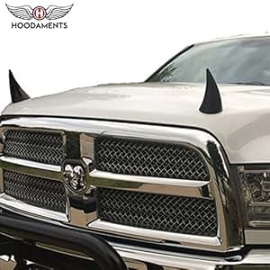 Amazon.com: Hoodaments Bull Horns for Cars- BLACK: Automotive