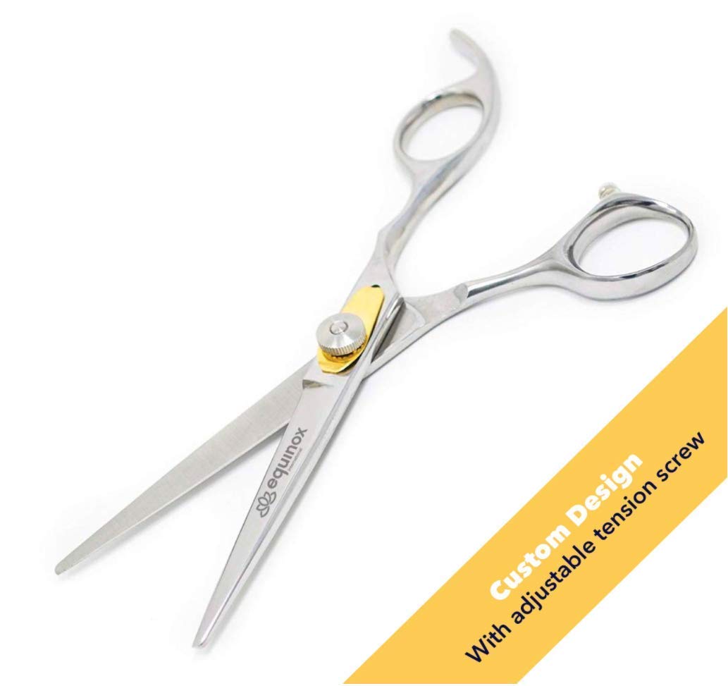 Equinox International Professional Razor Edge Series - Barber Hair Cutting Scissors/Shears - 6.5" Overall Length with Fine Adjustment Tension Screw - Japanese Stainless Steel: Beauty