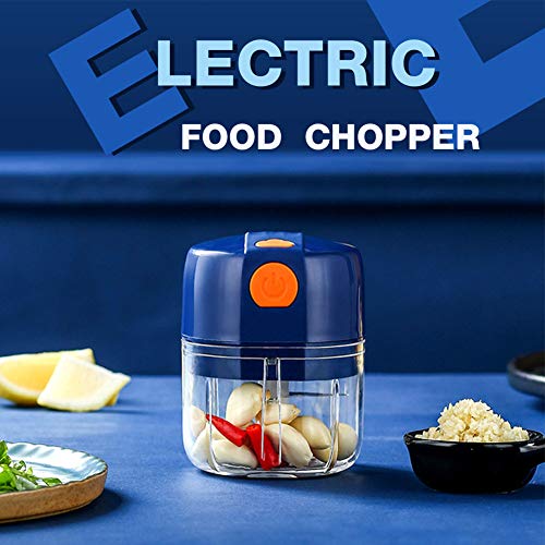 Rechargeable Garlic Chopper Mincer Wireless Electric Mini Food Chopper Kitchen Mini Food Processor for Fast Chopping Meat Garlic Onion Nut Vegetable 250ml