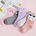 MKLOT 5 Pairs Assorted Non Skid Kids Cozy Ankle Cotton Socks Baby Boys Girls Toddler Walker Stretch Cartoon Footsocks Sneakers Crew Socks With Grip For 9-12 Years Old Kids