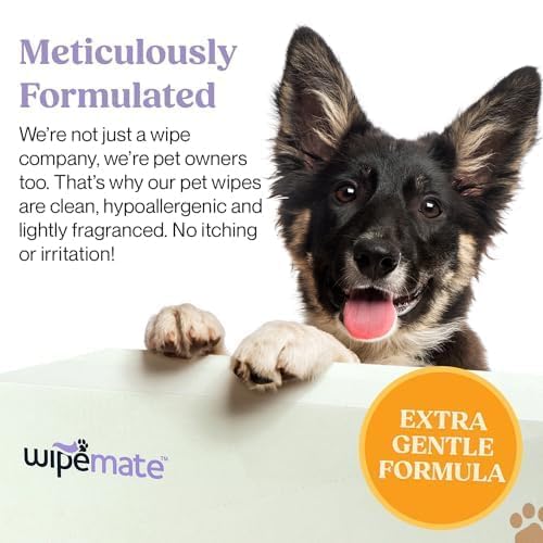 WIPEMATE 400CT LAVENDER EXTRA LARGE PET WIPES FOR MEDIUM TO LARGE DOGS & CATS, NO-RINSE SOLUTION, HYPOALLERGENIC WIPE GENTLE DEODORIZING – WIPES FOR CLEANS PAWS EARS FUR BUTT & ANAL GLANDS