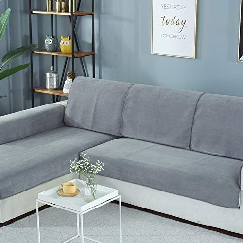YYJDGXXCP Solid Color Waterproof Slipcover Sofa Non-Slip Breathable Sofa Cushioning Covers Sectional Stain-Resistant Soft Couch Covers Four Seasons Machine Washable-Gray 110x240cm(43x94inch)